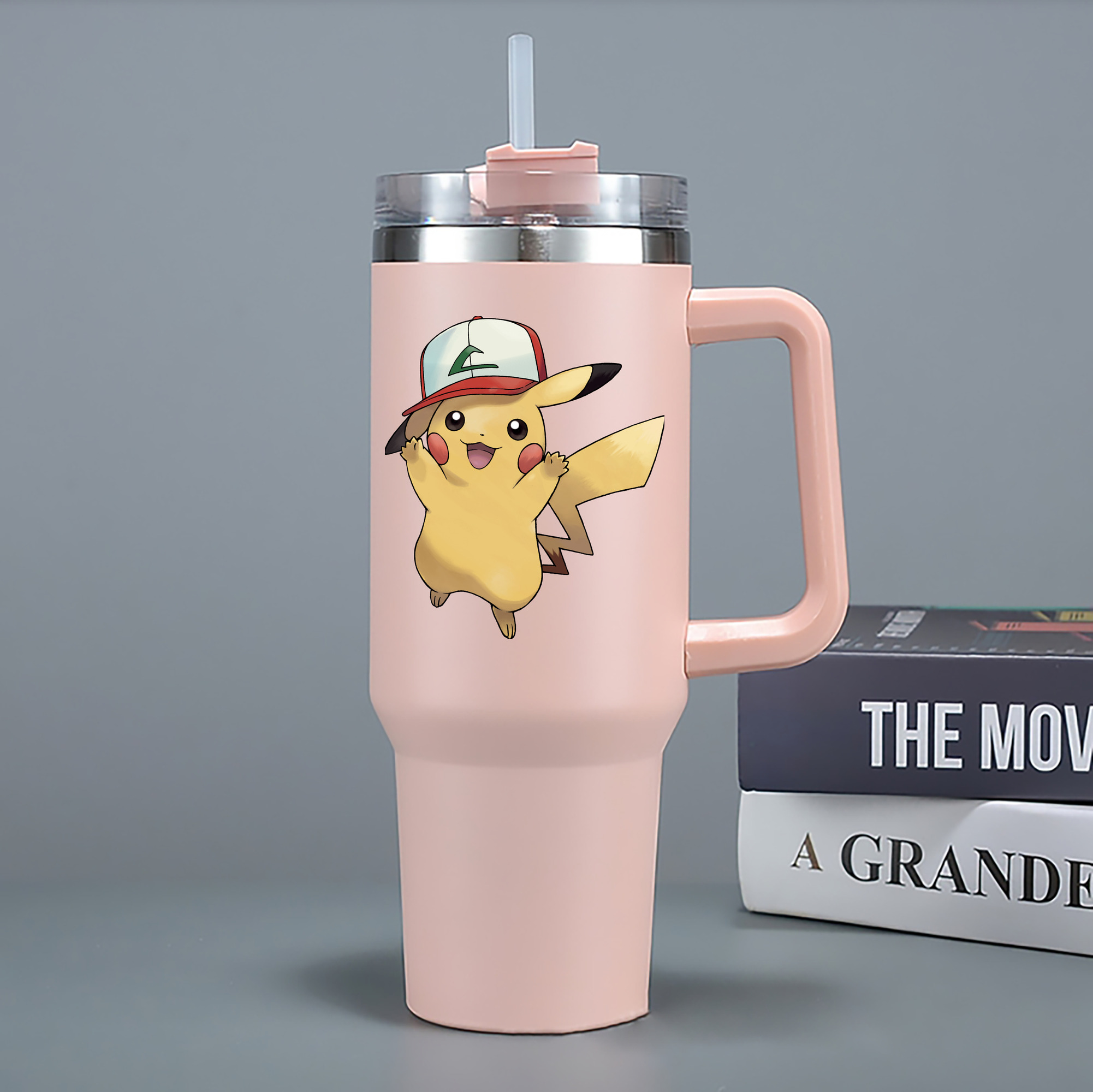 （画像用） ポケットモンスター Pokémon 1200mL車用タンブラー - クリスタルステッカー（プラスチックストロー付き）